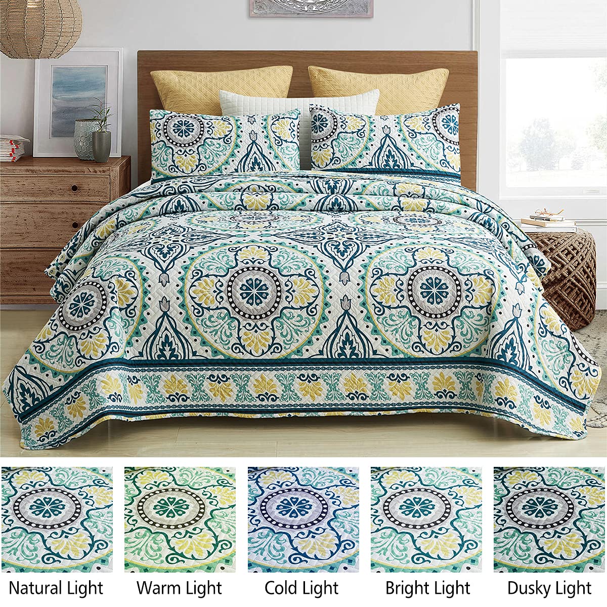 新春セール⭐︎キルト洋書3冊☆Make Room for Quilts Amazon.com: Mybedsoul Sage Green Boho King Quilt Set, 3